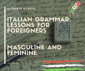 Cover for the article italian grammar article Masculine and feminine nouns