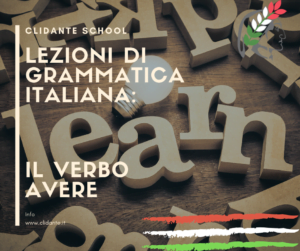 Copertina blog lezioni gratuite di grammatica italiana verbo avere